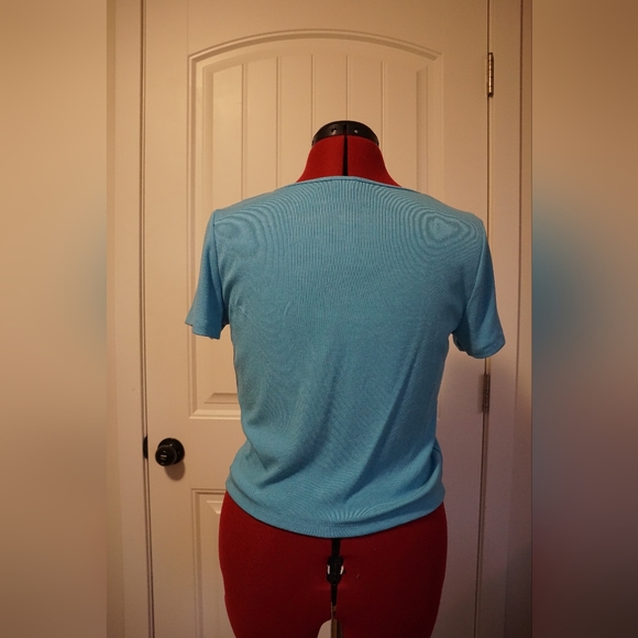 Bright blue Wilfred tie-up tee - Picture 2 of 4